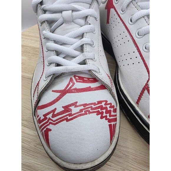 adidas Men's Advantage Sneaker Shoes White/Red/Green SIZE 8 US Customized - Picture 6 of 9